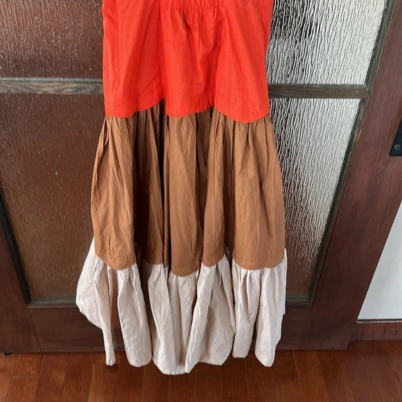 Maeve halter tiered maxi dress size